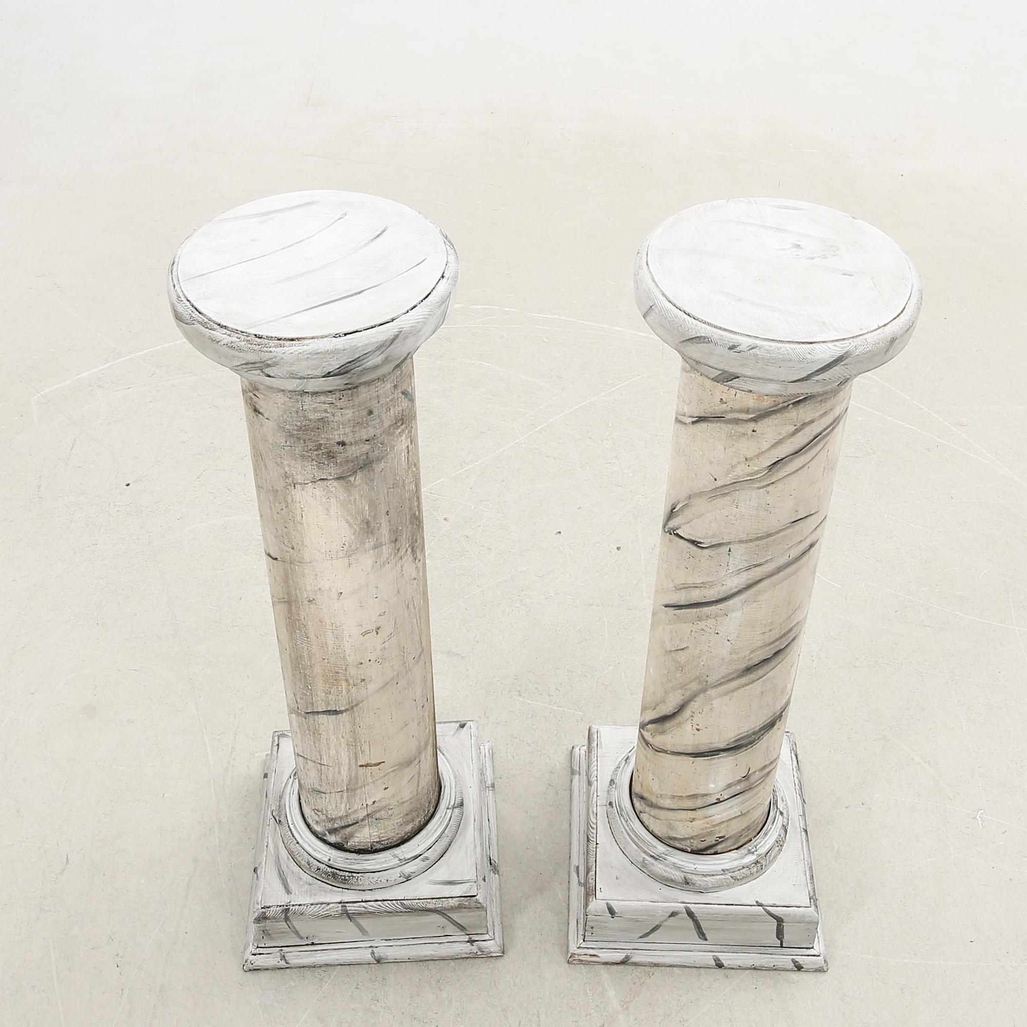 Pedestals, a pair, first half/mid 20th century.