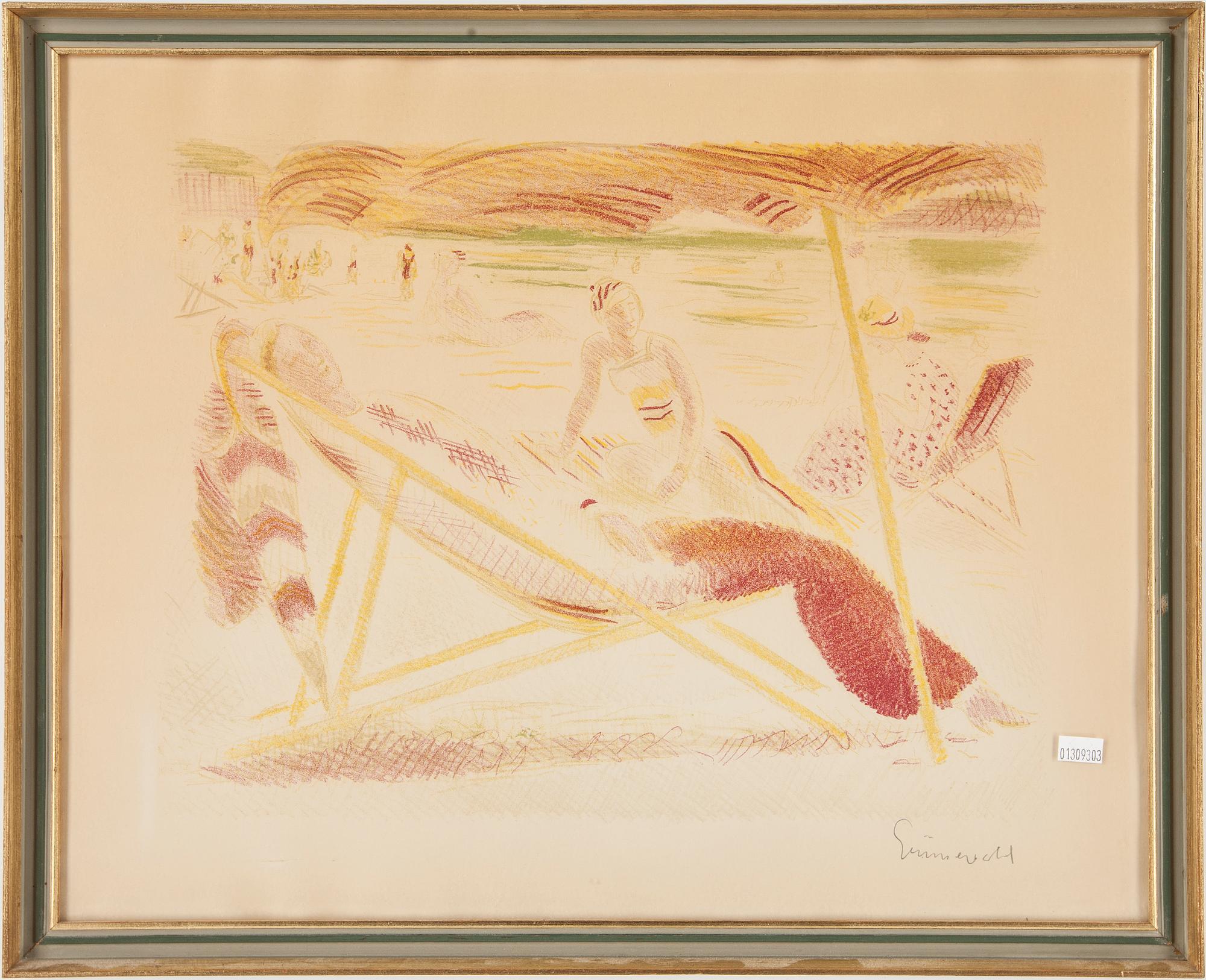 ISAAC GRÜNEWALD, litografi, Föreningen för grafisk konst 1933, stämpelsignerad.