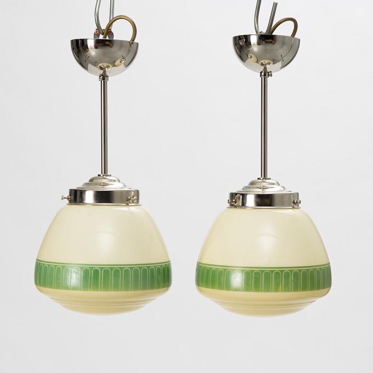 Pendant lamps, a pair, 1940s.