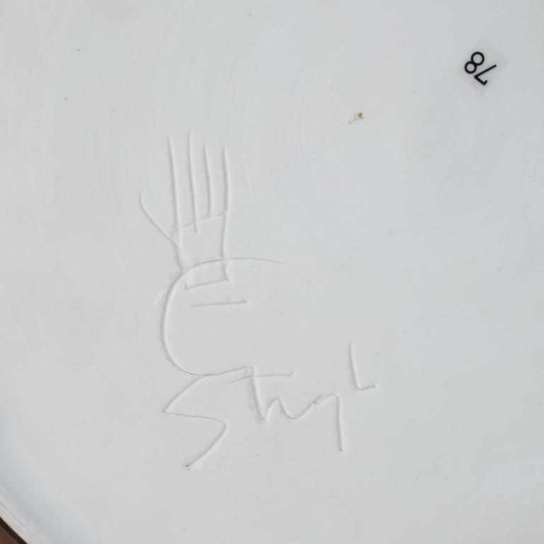 SKÅL OCH SKÅLFAT, stengods, Stig Lindberg, Gustavsberg studio 1974.