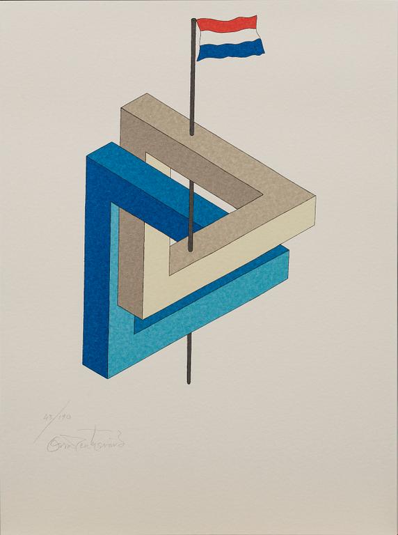 OSCAR REUTERSVÄRD, färglitografier 15 st i mapp signerade och numrerade 43/190.