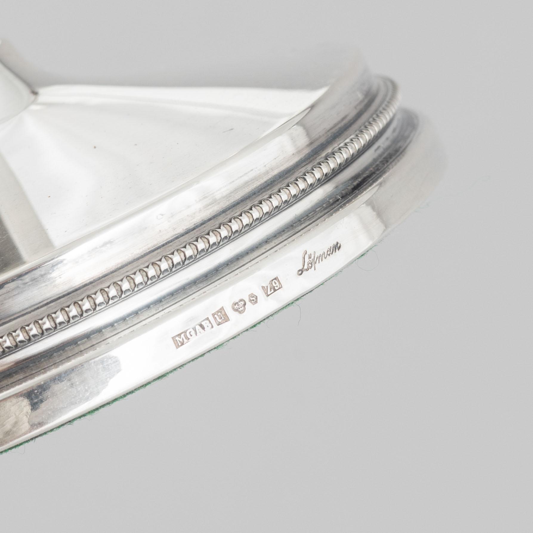 Eric Löfman, ljusstakar, ett par, silver, MGAB, Uppsala, 1974.