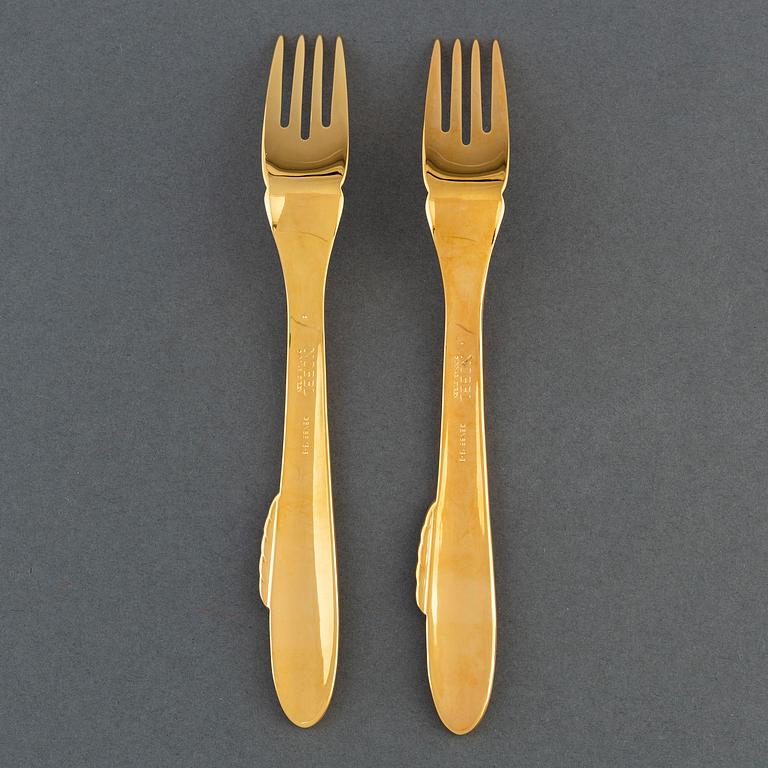 GUNNAR CYRÉN, 24 pieces of fish cutlery, "Nobel", Gense.