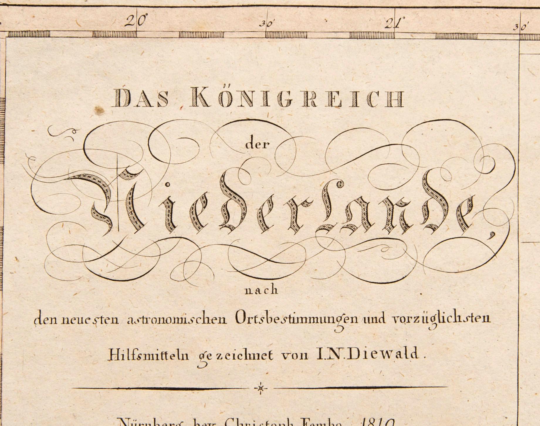 Johann Nepomuk Diewald, karta, handkolorerat kopparstick, Nürnberg 1819.