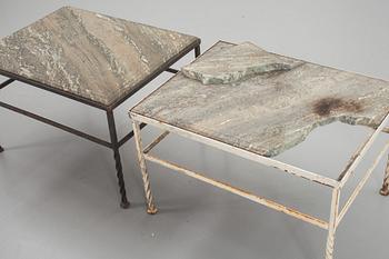 TRÄDGÅRDSBORD, 2 st. Smidesjärn.