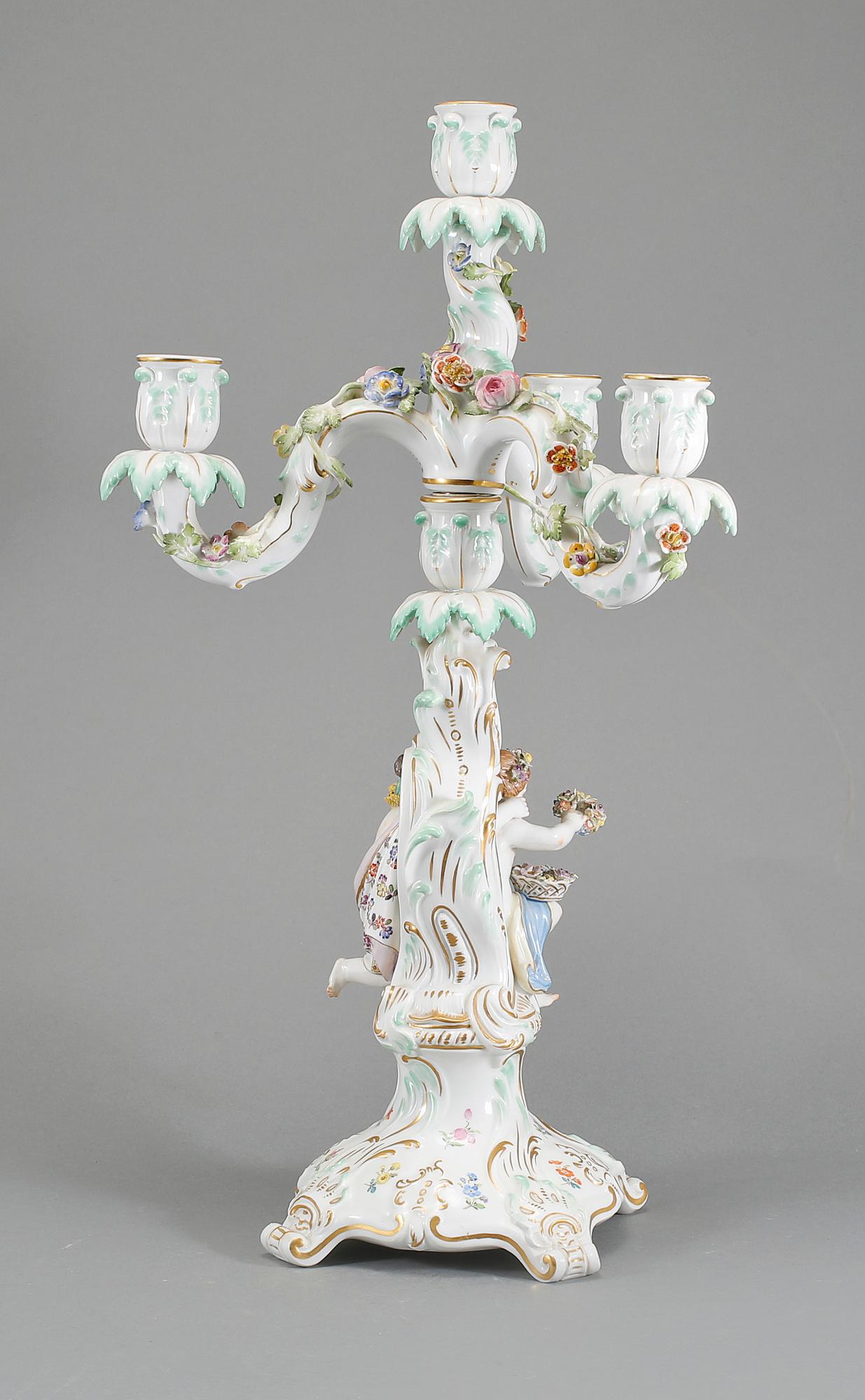KANDELABER, porslin, Meissen, 1900-tal.