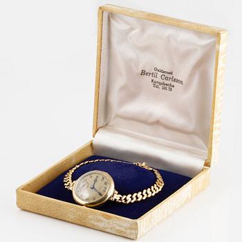 ARMBANDSUR, dam, 14 K, Glycine, 1900-talets första hälft. Total vikt 21 g.