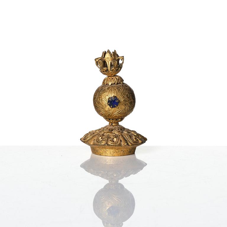 A group of 16 gilt-metal mandarin insignias, Qing dynasty, 19th century.