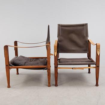 STOLAR, ett par, "Safari Chair" Kaare Klint, Danmark. Formgiven 1933. 1900-talets andra hälft.