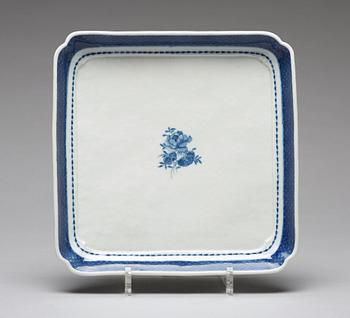 A set of nine blue and white custard cups with covers and a tray, Qing dynasty, Jiaqing (1796-1820).