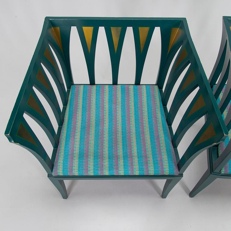 Eliel Saarinen, möblemang, 5 delar, "Blue suite" för Adelta, Finland 1980-tal.