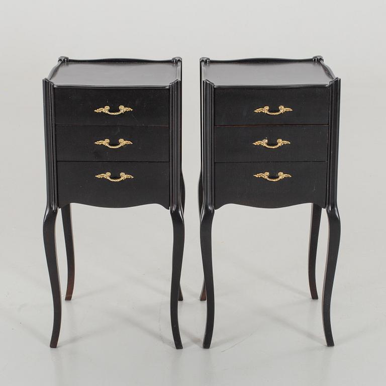 TWO BEDSIDE TABLES.