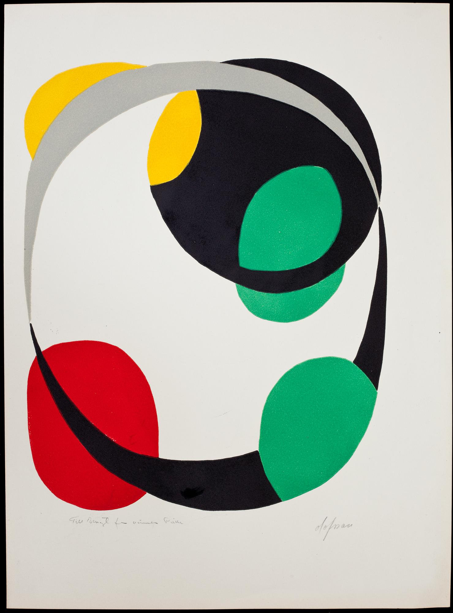 PIERRE OLOFSSON, färgserigrafi, signerad med dedikation.