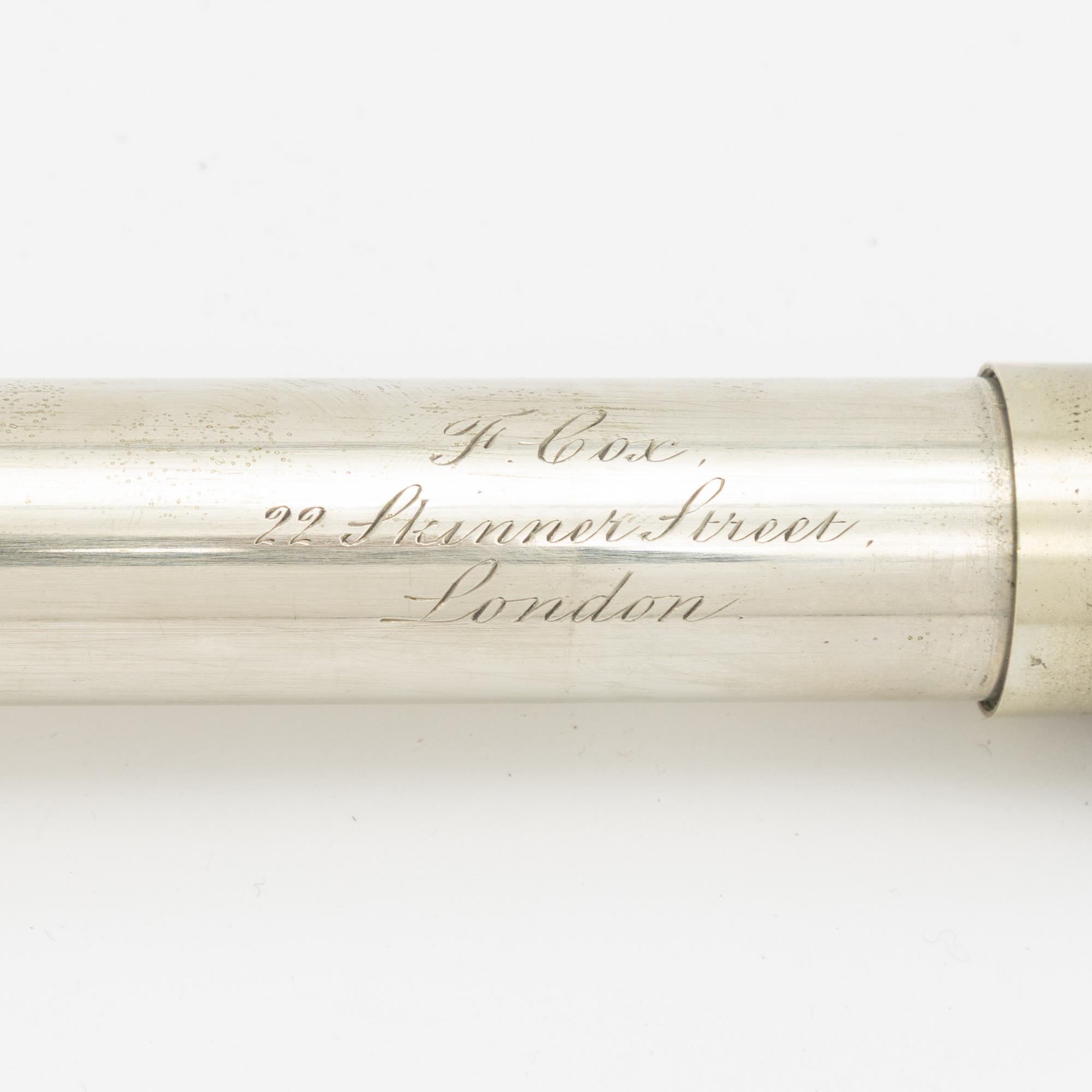 Three telescopes, English, by F Cox, Negretti & Zambra, and Hicks, 19th/20th century.