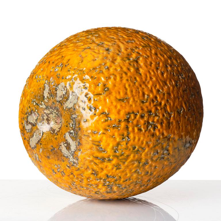 Hans Hedberg, a faience sculpture of an orange, Biot, France.