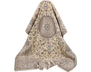 A Nain carpet, part silk, signed, 6 laa, c. 295 x 205 cm.