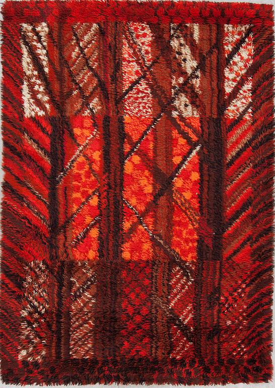 MATTA, maskintillverkad rya, "Kolmården", ur "Östergyllen"-serien, Marianne Richter, ca 193 X 137 cm.