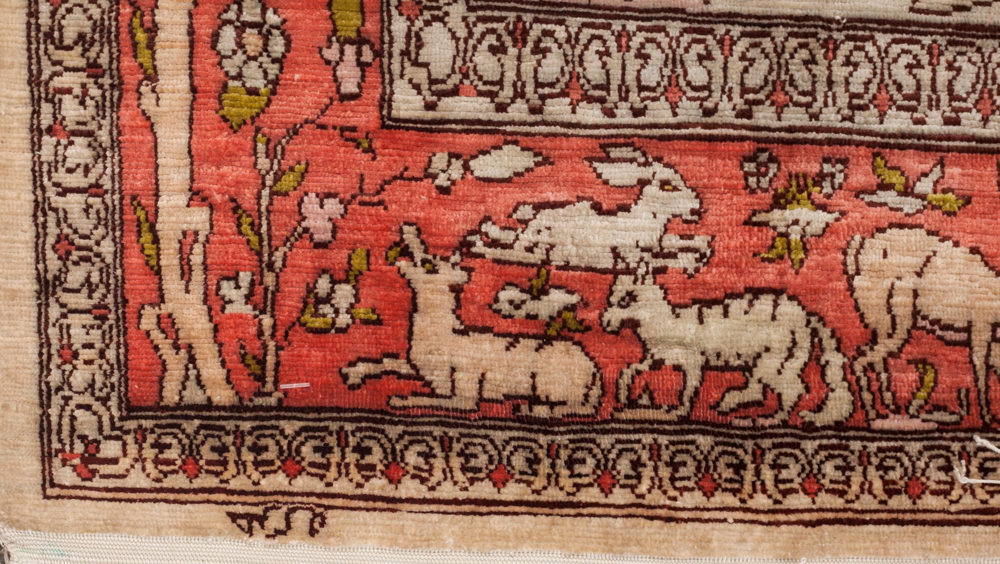 MATTA, old, Hereke, silke, figural, signerad, ca 103 x 74 cm.