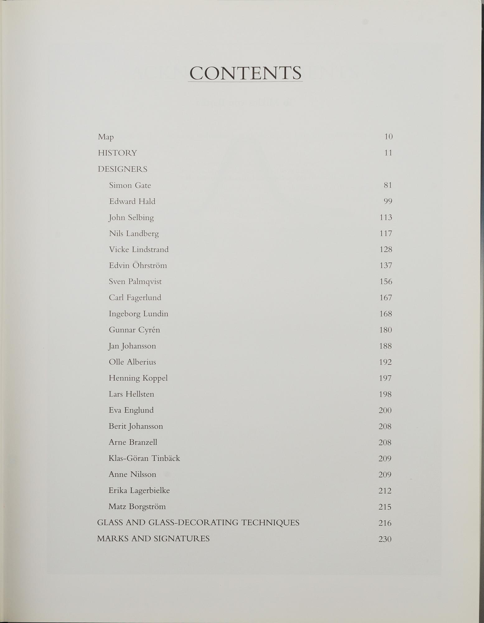 A lot of eight books regarding Orrefors glasbruk.