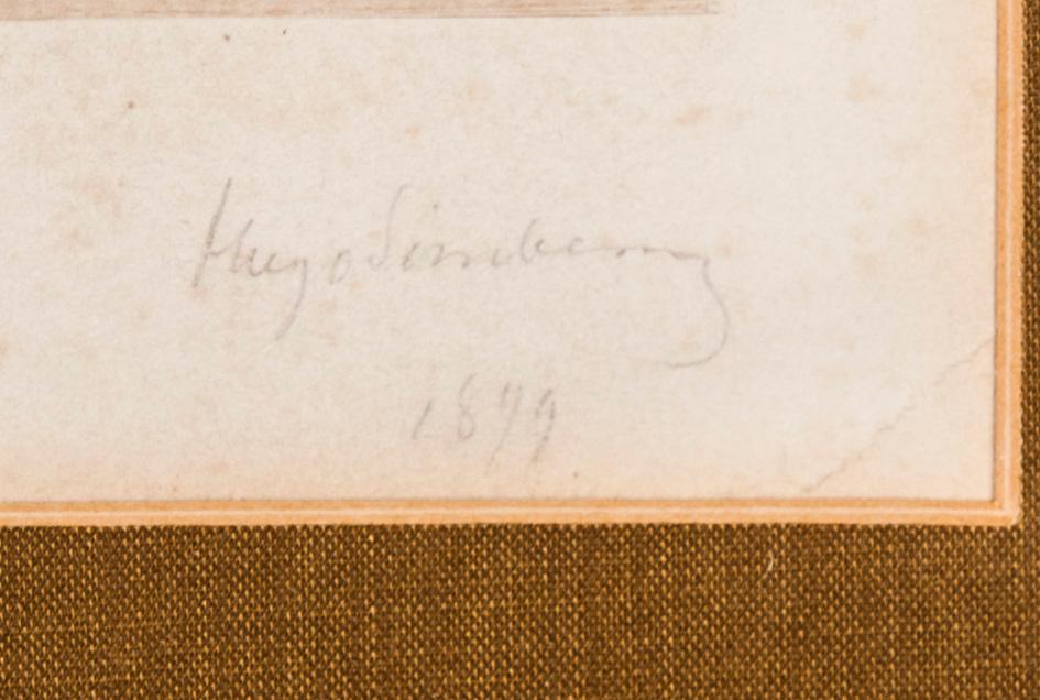 HUGO SIMBERG, linje-etsning och torrnål, signerad och daterad 1899, plåtsignering HS-99.