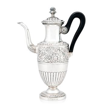 251. A Swedish Empire silver coffee-pot, marks of Adolf Zethelius, Stockholm 1835.