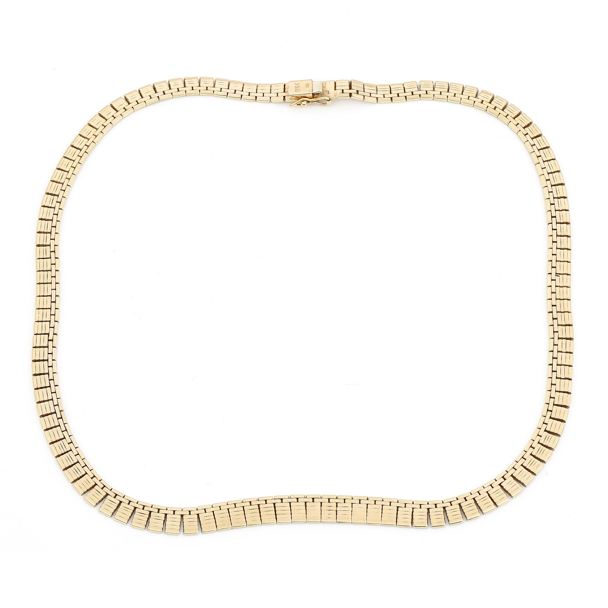 HALSBAND, 18K guld, 1900-talets andra hälft. Total vikt ca 43 g.