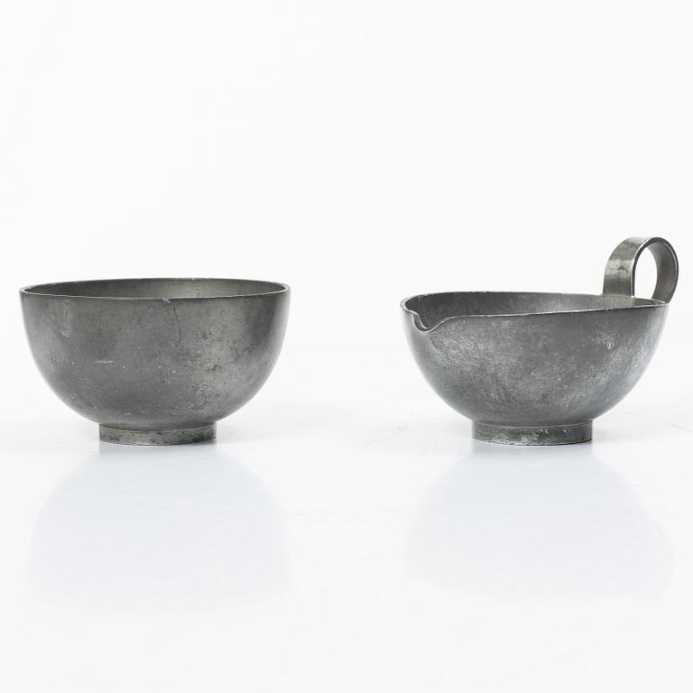 Firma Svenskt Tenn, sugar bowl and cream jug, Stockholm, 1953-54.