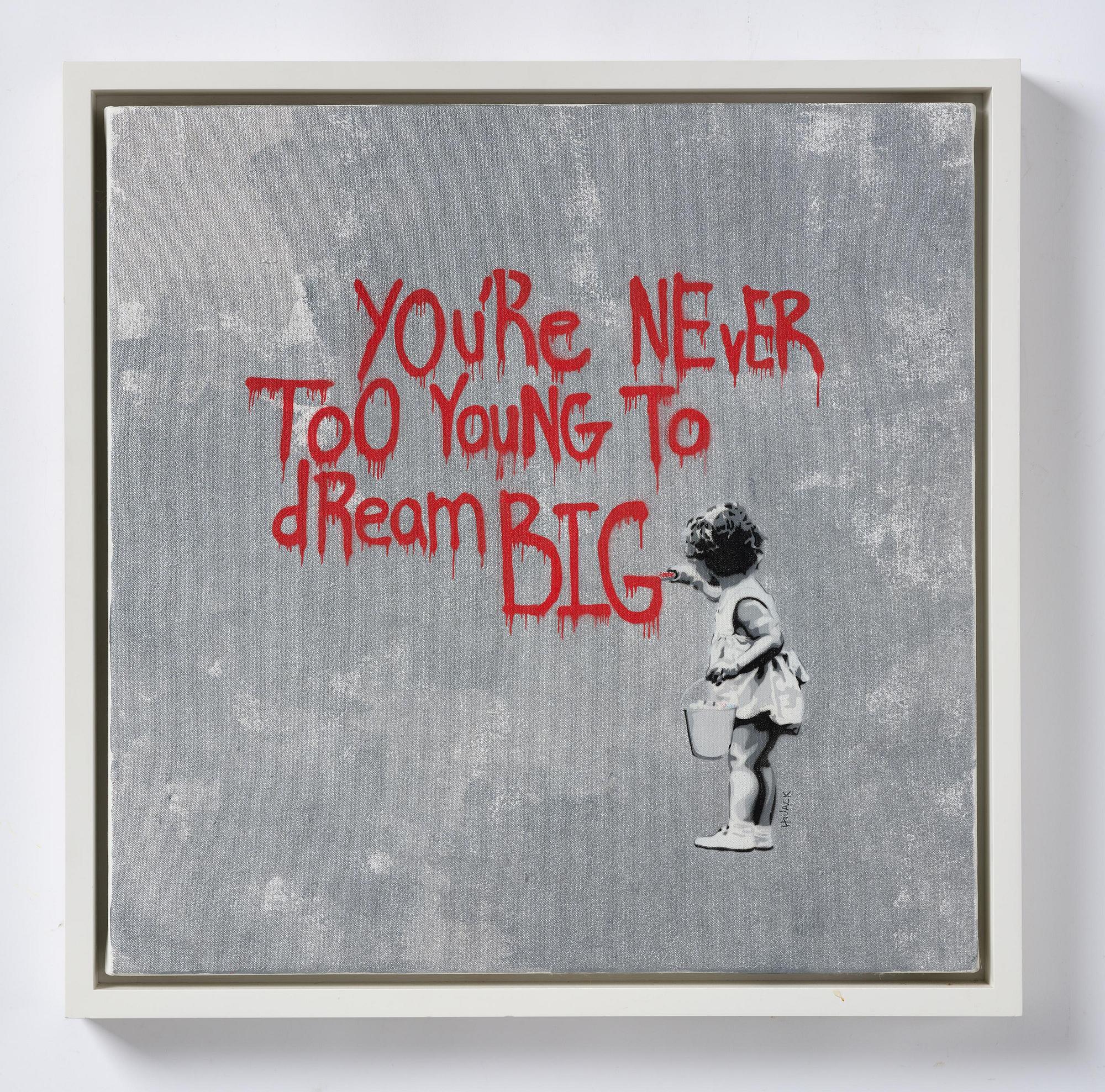 Hijack, "Never Too Young to Dream Big - Red Grey".