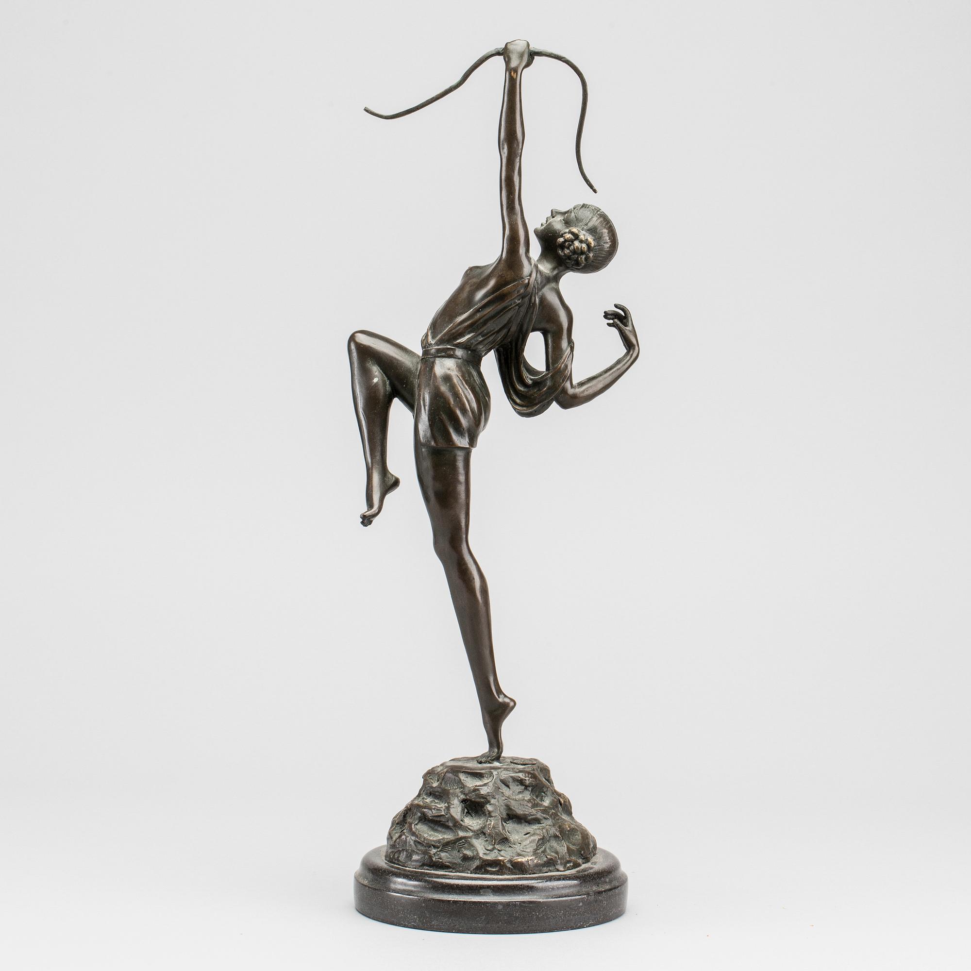 Pierre Le Faguays, after, sculpture, Woman with bow.