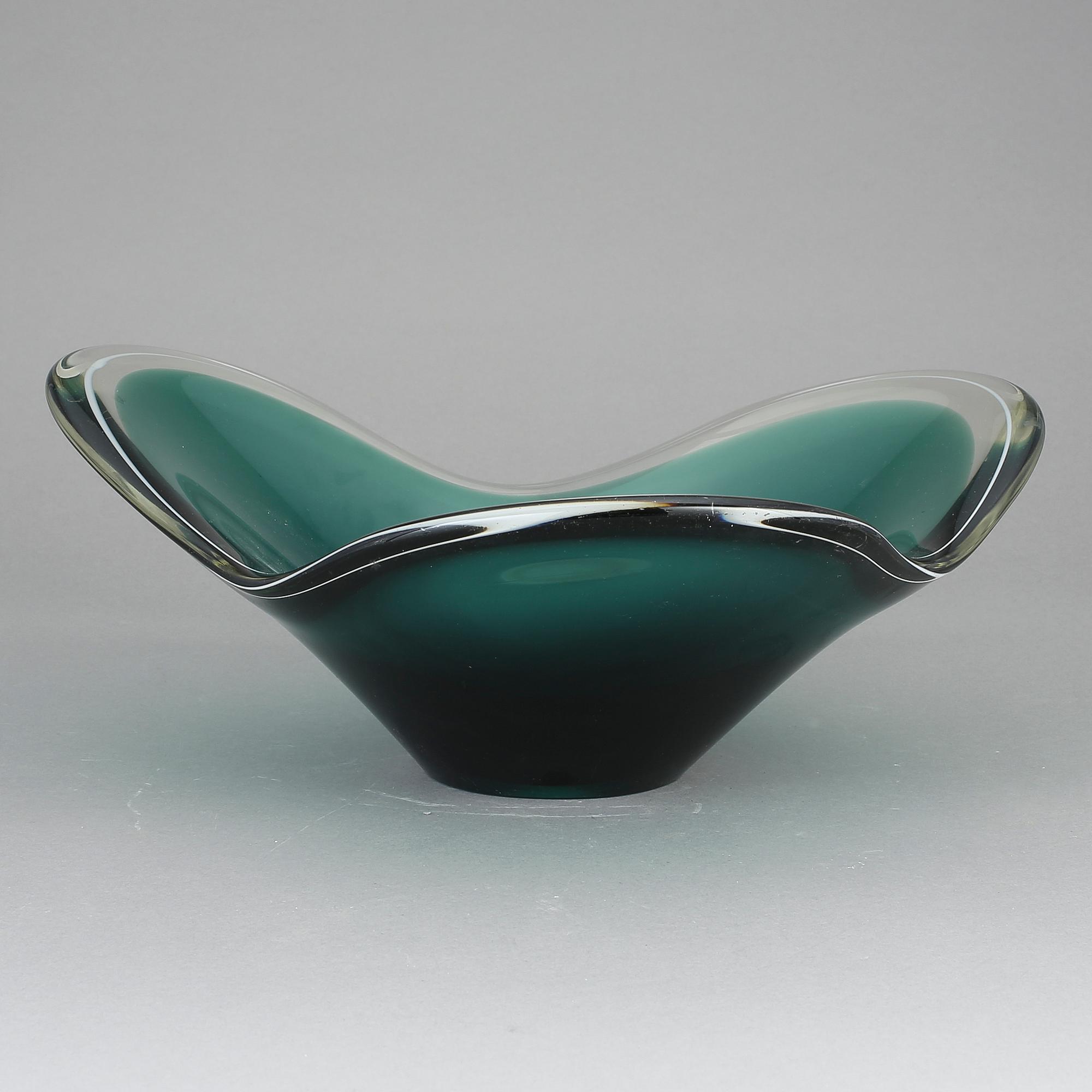 SKÅL, glas, Paul Kedelv, Flygsfors, sign. o dat -55.