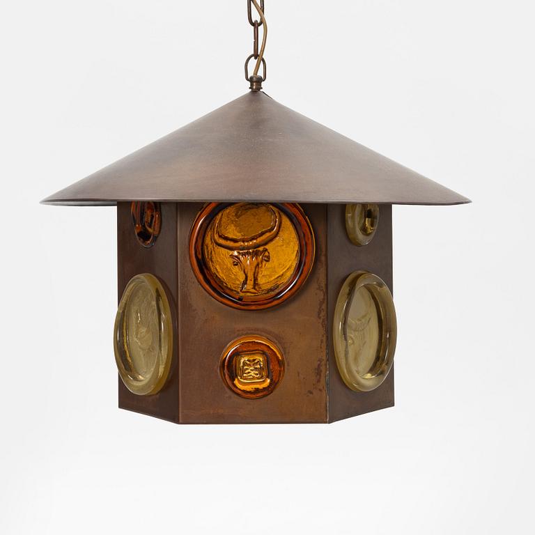Erik Höglund, a ceiling lamp, Boda Glasbruk, second half of the 20th Century.