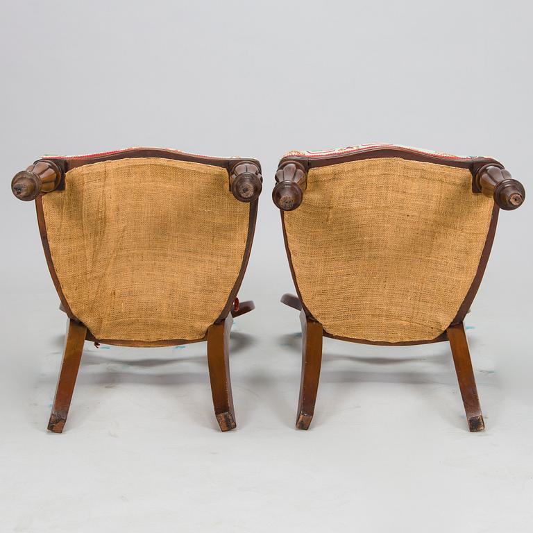 Matbord och stolar, 8 st, mahogny, regency-stil, 1900-talets slut.