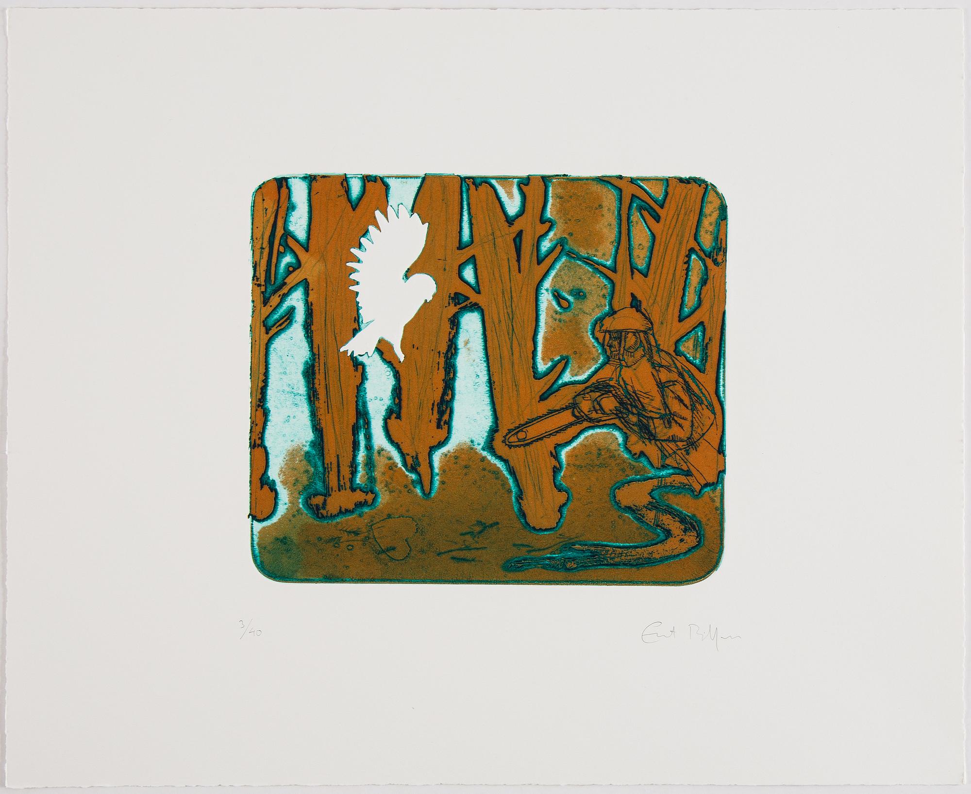 Ernst Billgren, "The end of all animals", portfolio bestående av 12 etsningar, signerad och numrerad 3/40.