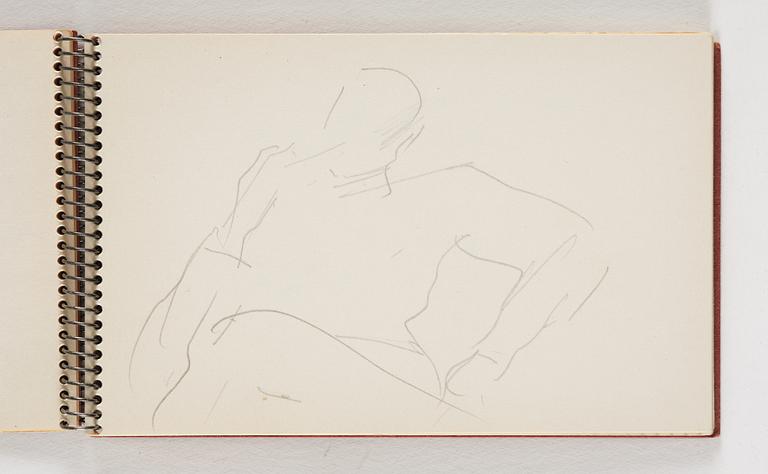 Lotte Laserstein, 10 små skissblock med teckningar.