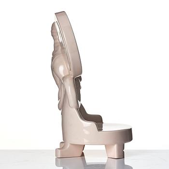 Mats Theselius, a ceramic sculpture with mirror 'Anden i flaskan', ed. 50/50, 1991.