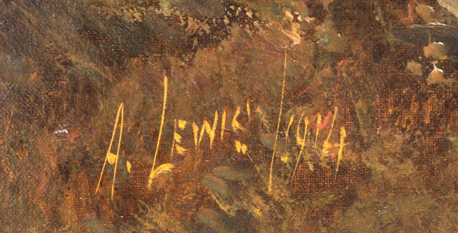 UNKNOWN ARTIS, OIL ON CANVAS. SIGNED A. LEWIS 1914.