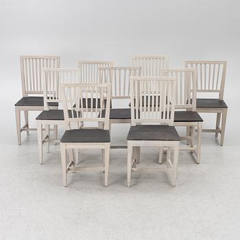 Chairs, 8 + 1, similar, Swedish "Åsberg chairs".