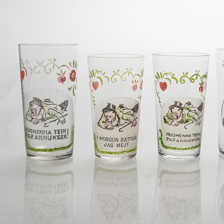 Dricksglas, 8 st, 1930-tal.