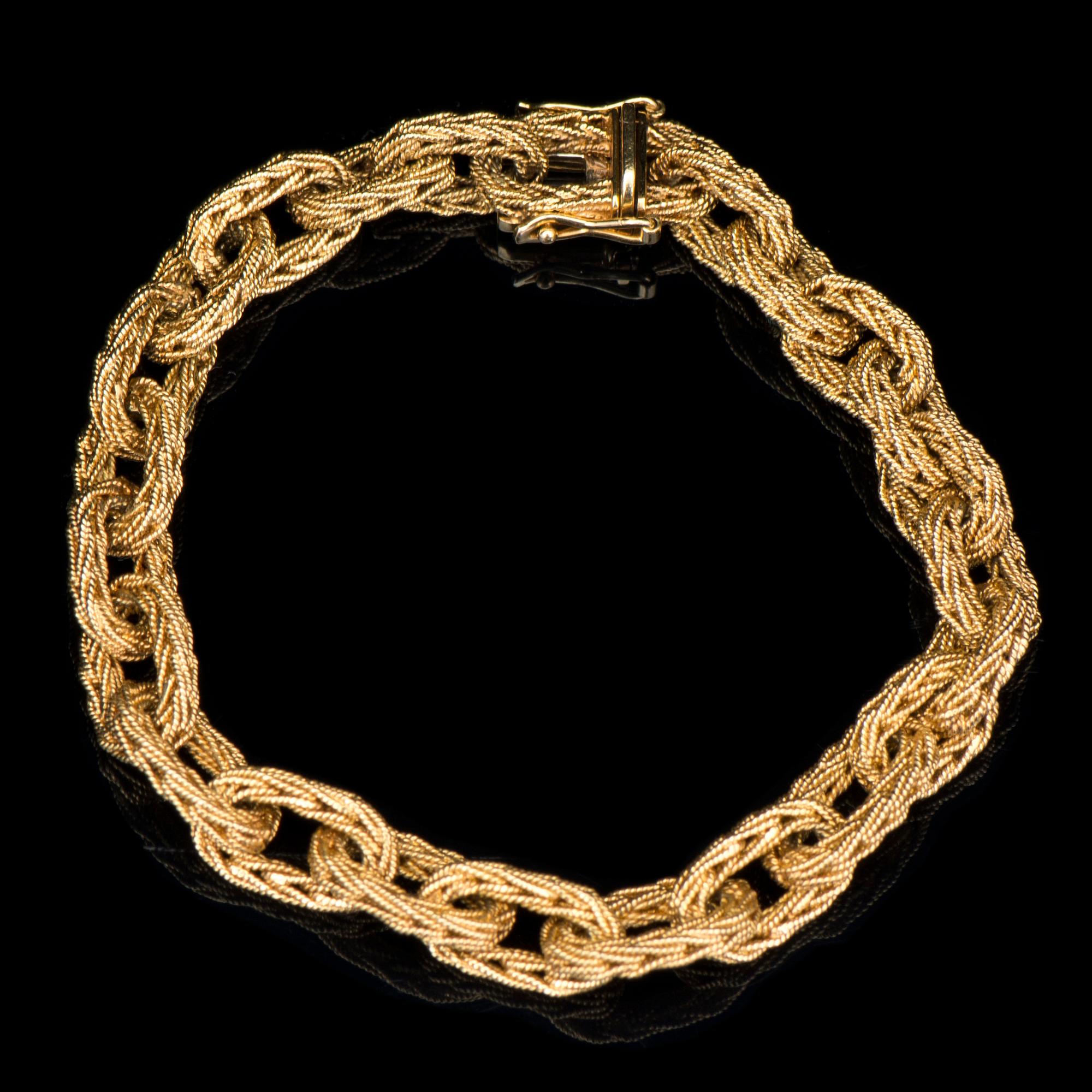 HALSSMYCKE och ARMBAND, 14-18K guld. Georg Jensen & Wendell, Danmark 1945-51.