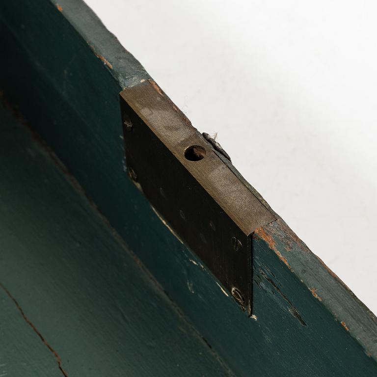 A carved wooden box, Sweden, 19th century.