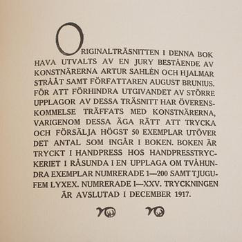 BOK, "Det moderna originalträsnittet", August Brunius, med 13 träsnitt. Utgiven 1917.