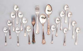 BESTICK, 20 delar, silver, olika modeller bl a "Gripsholm" och "Hansa", 1900-talets andra hälft. Total vikt ca 469 g.