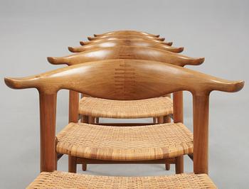Hans J. Wegner, "Kohornsstolen/ Cowhorn chair", sex stycken, "JH-505", Johannes Hansen, Danmark 1950-60.