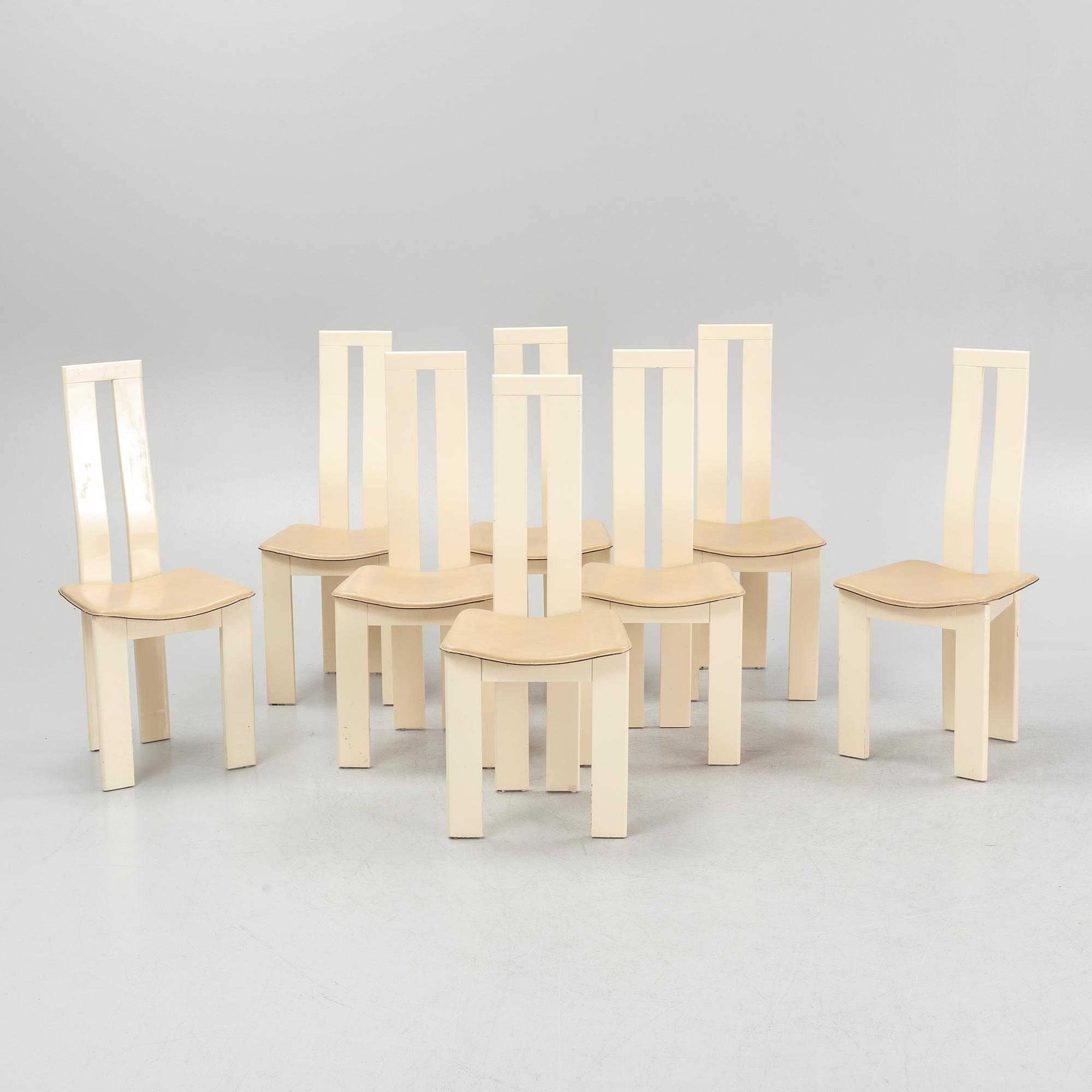 Pietro Costantini, stolar, 8 st, troligen för Ello, Italien, 1980-tal.