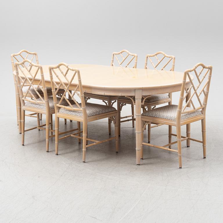 A 7 piece dining group, Miranda of Sweden, 1980's.
