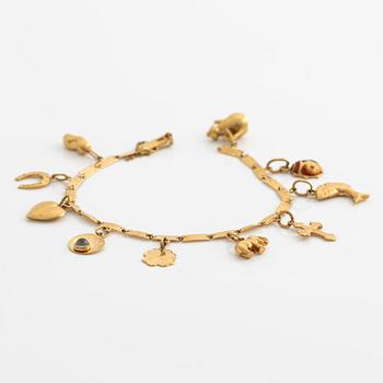 Charm bracelet, 18K gold.