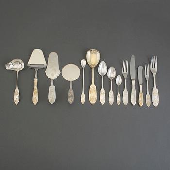 72 pcs of silver cutlery, 1970's.