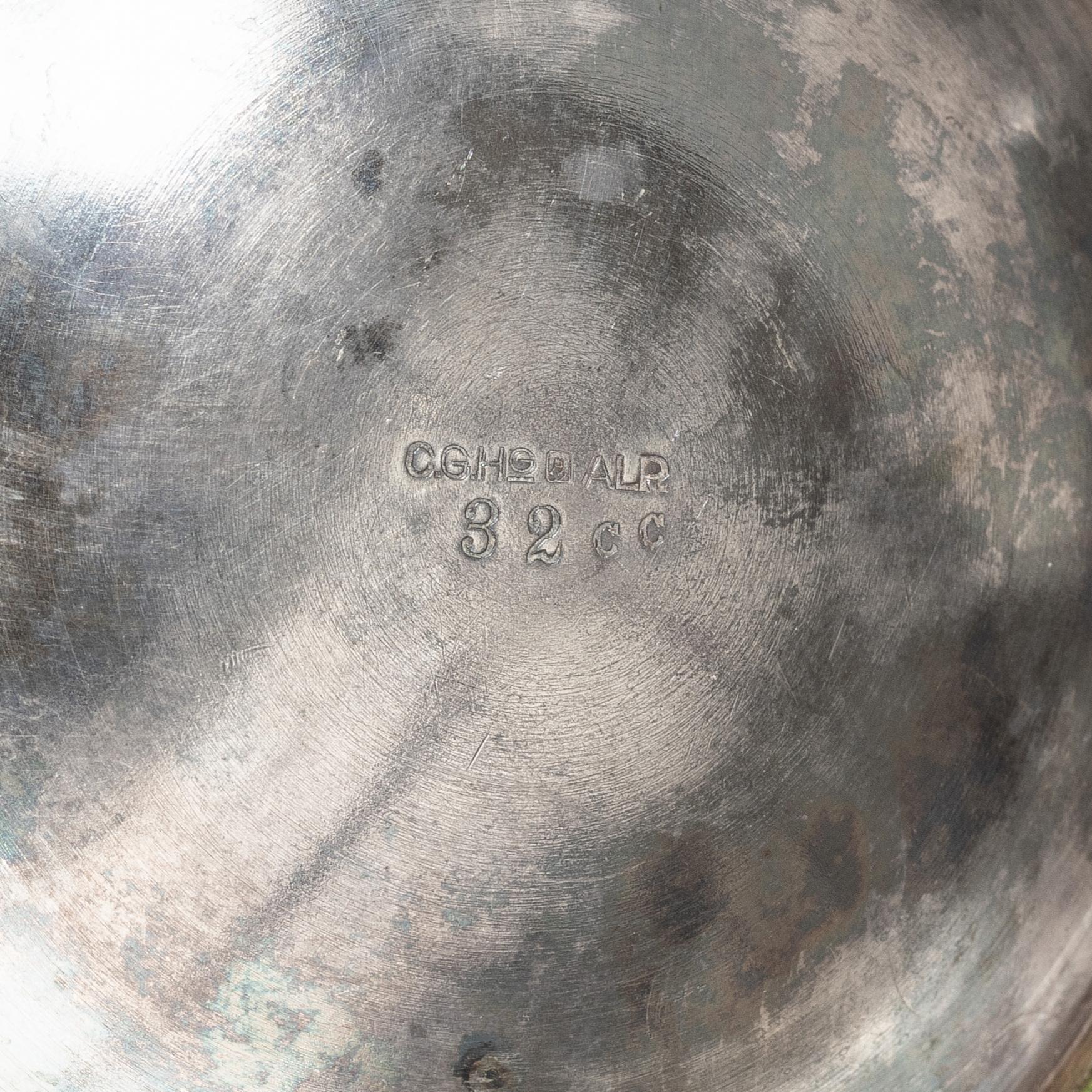 Sylvia Stave, a silver-plate tea pot and silver-plate jug, C.G.Hallberg, Sweden, first half of the 20th century.