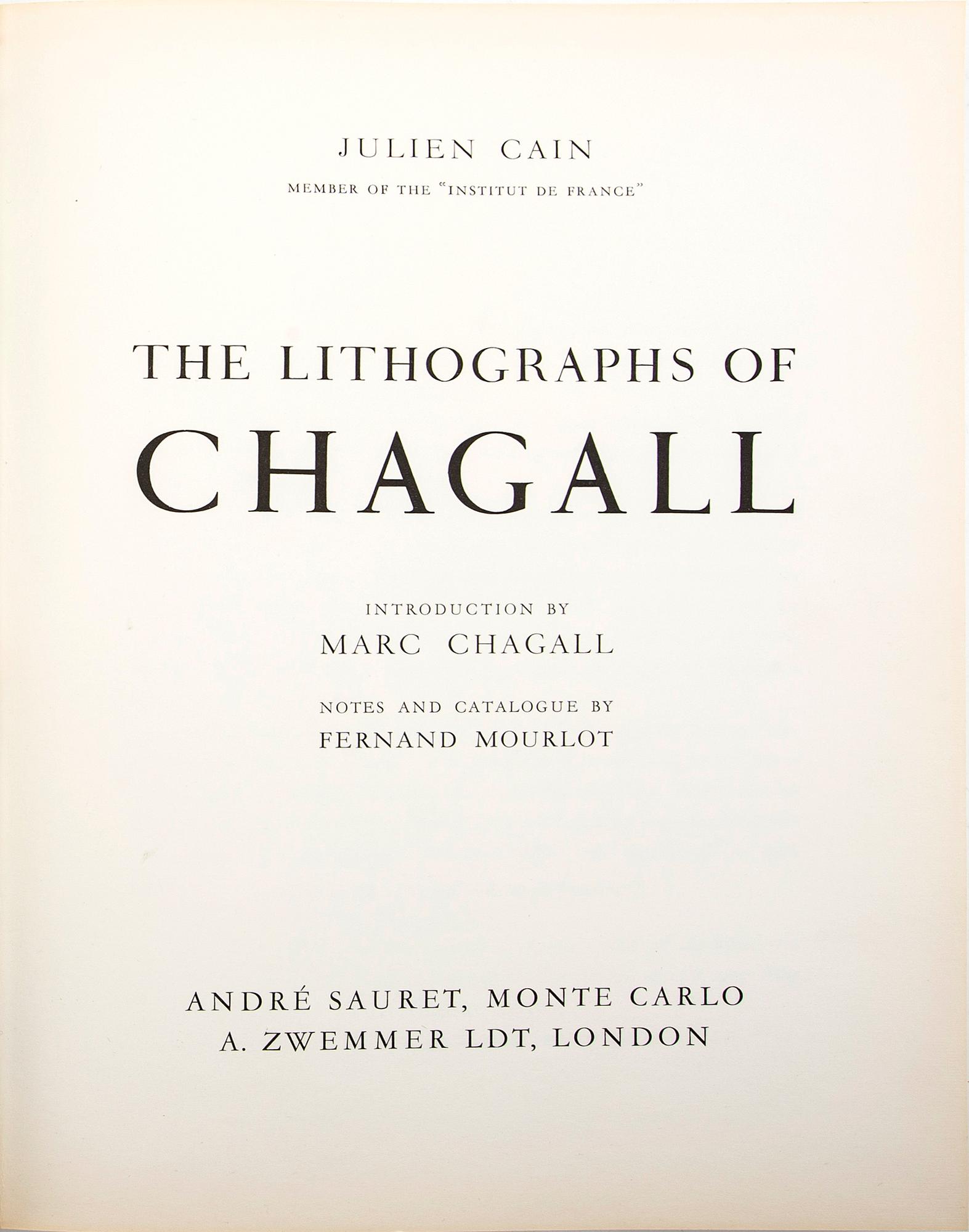 Marc Chagall, bok, "Chagall lithographe".