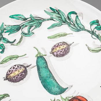 PIERO FORNASETTI, 2 "Arcimboldesca" plates + 1 "Piscibus" plate,